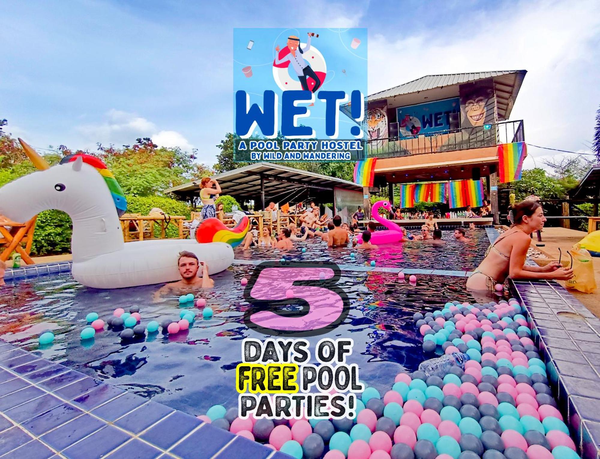 Wet! A Pool Party Hostel By Wild & Wandering Haad Rin Exterior photo